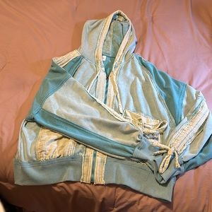 Distressed free people vibes zip up